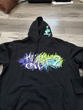 MAD Engine Black Hoodie with Purple, Green, and Blue 'High On Life 2' Graphic